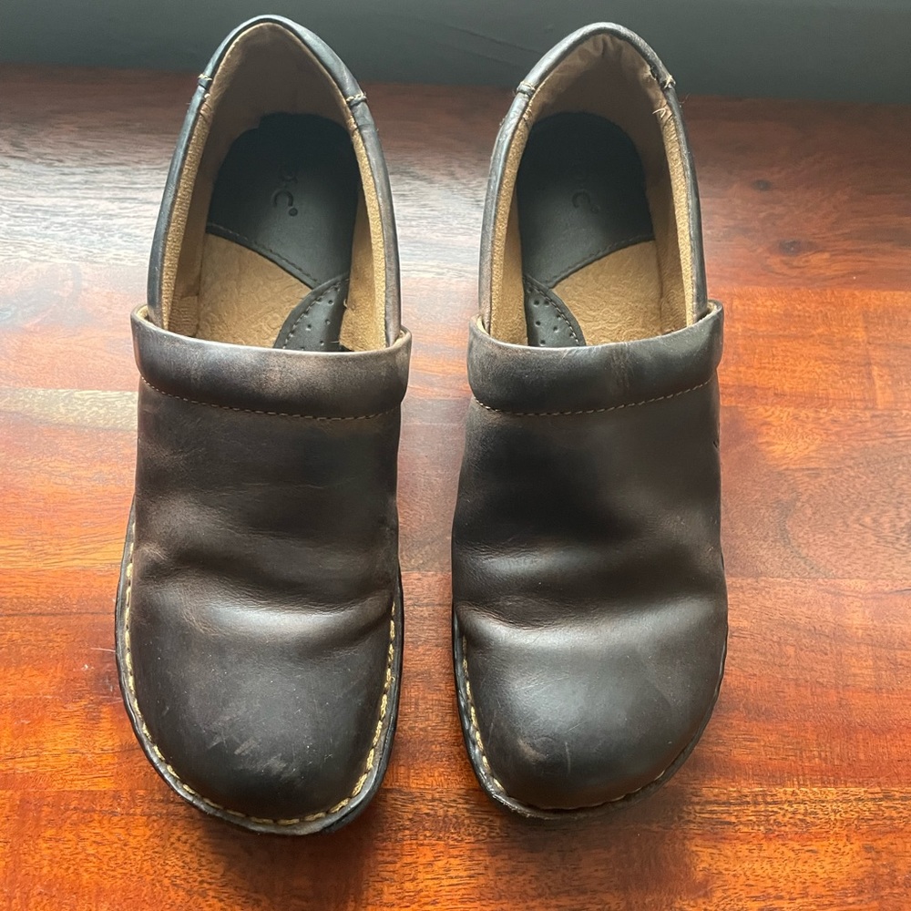 BOC Brown Leather Peggy Clogs